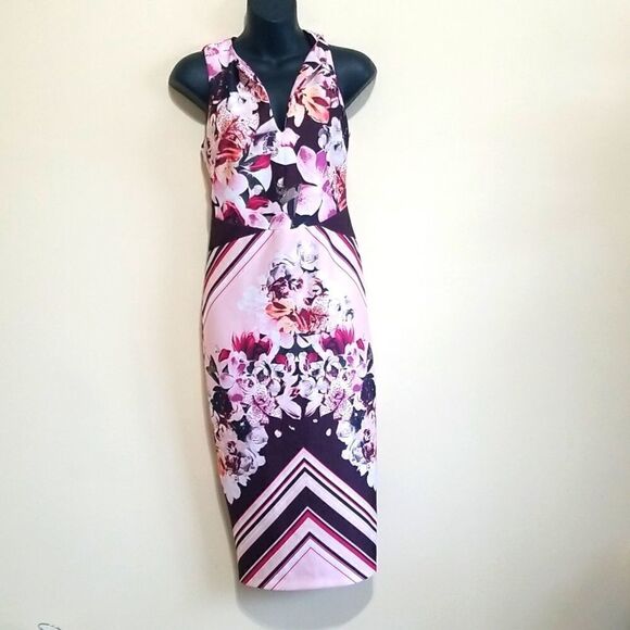 New York &Company Pink Multicolored Dress Sz Xsmall - Picture 5 of 9